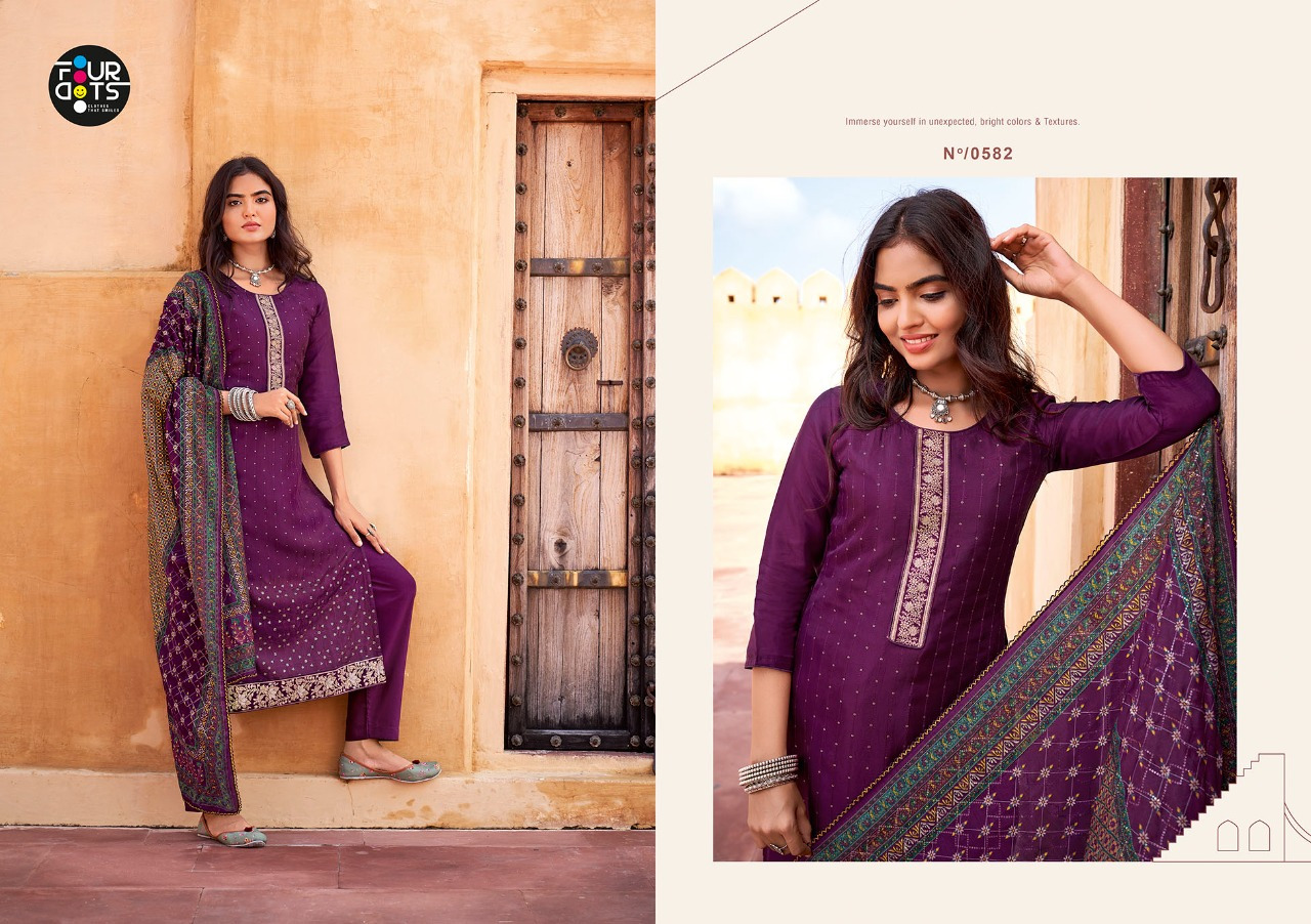 fourdots avshar vol 6 dark viscose regal look salwar suit catalog