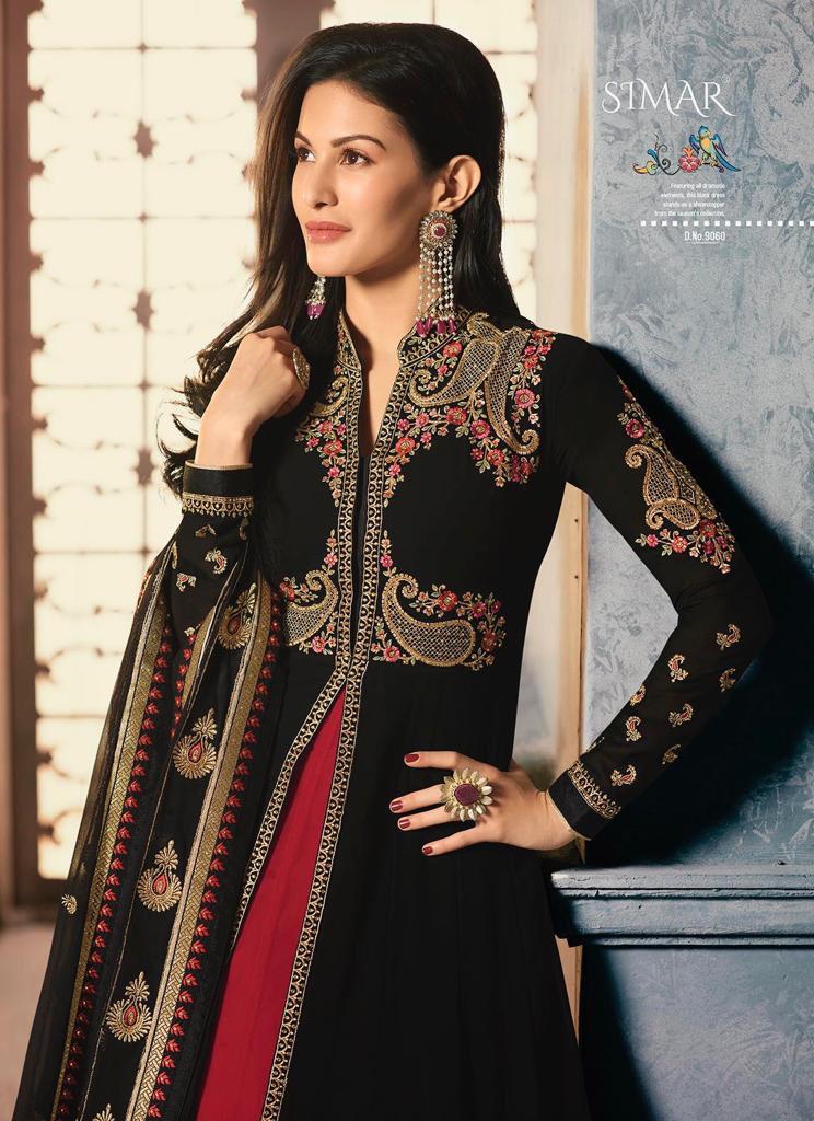 glossy amyra georgette gorgeous look salwar suit catalog