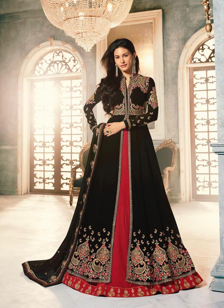 glossy amyra georgette gorgeous look salwar suit catalog