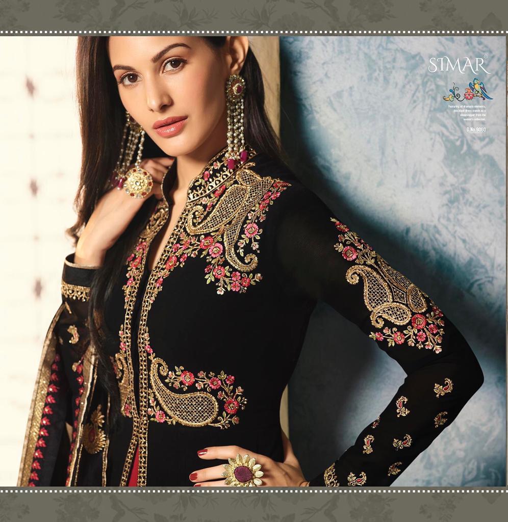 glossy amyra georgette gorgeous look salwar suit catalog