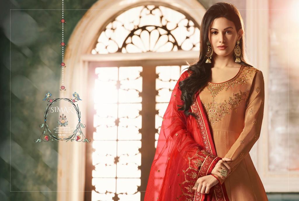 glossy amyra georgette gorgeous look salwar suit catalog