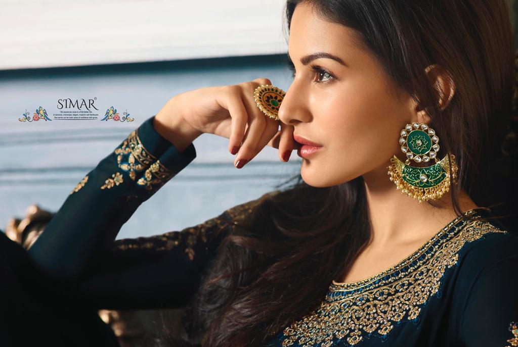 glossy amyra georgette gorgeous look salwar suit catalog