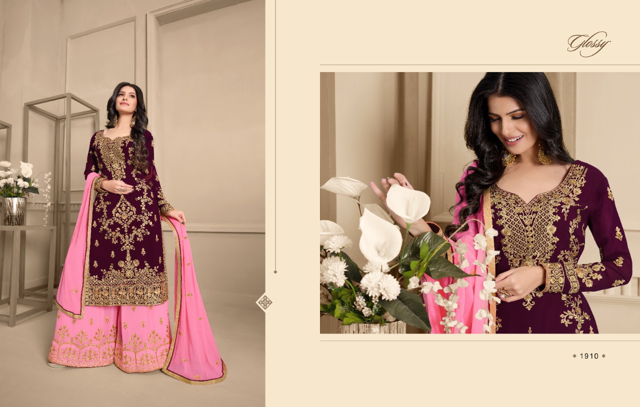 glossy ehsaas georgette gorgeous look salwar suit catalog