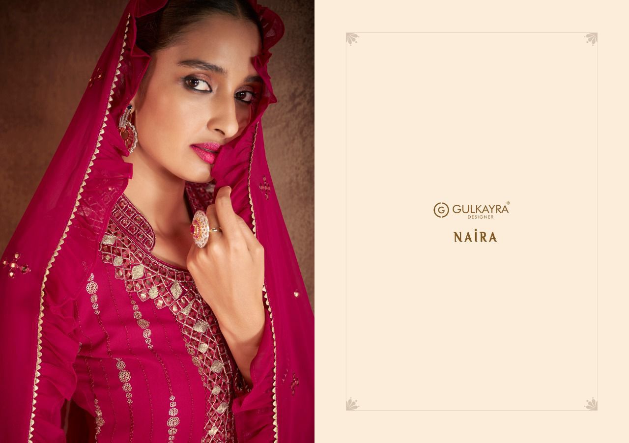 gulkayra designer naira georgette regal look salwra suit catalog