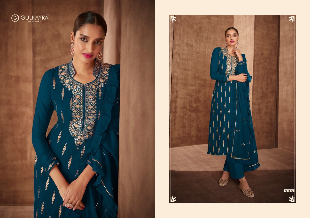 gulkayra designer naira georgette regal look salwra suit catalog