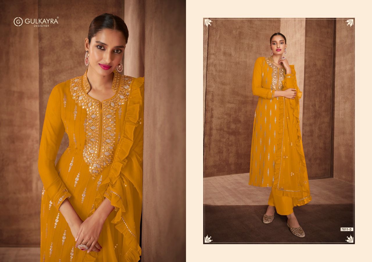 gulkayra designer naira georgette regal look salwra suit catalog