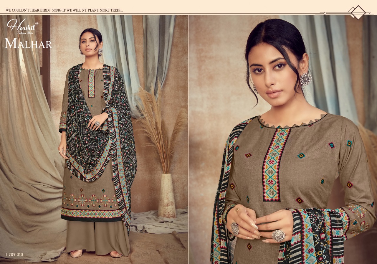 Harshit Fashion malhar alok suit Pure Cambric Digital Print with Fancy Mirror Work exclusive print salwar suit catalog