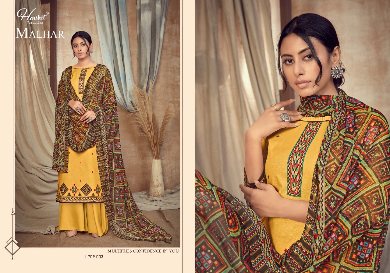 Harshit Fashion malhar alok suit Pure Cambric Digital Print with Fancy Mirror Work exclusive print salwar suit catalog