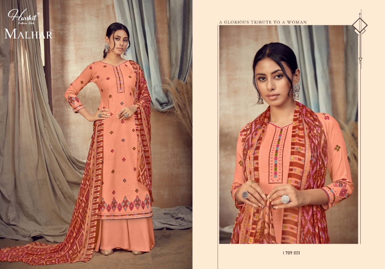 Harshit Fashion malhar alok suit Pure Cambric Digital Print with Fancy Mirror Work exclusive print salwar suit catalog