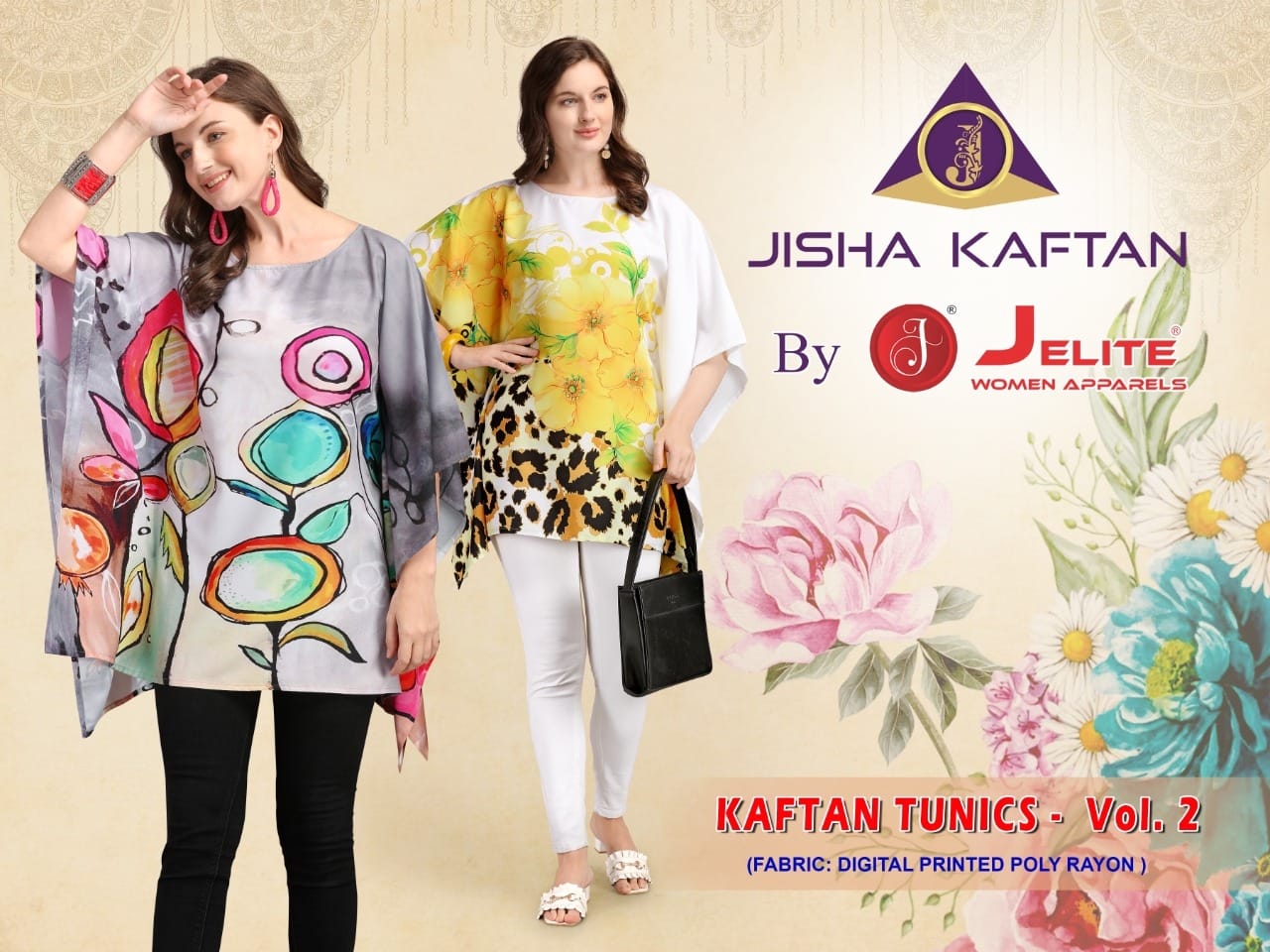 jelite kaftan tunics vol 2 rayon innovative look top catalog