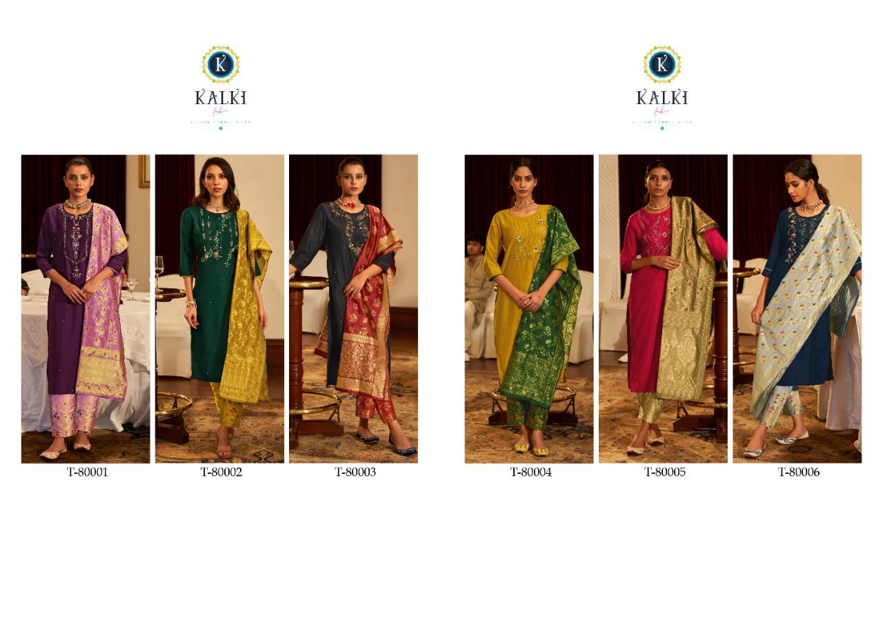 kalki fashion signature collection Viscose astonish look kurti pant with dupatta catalog