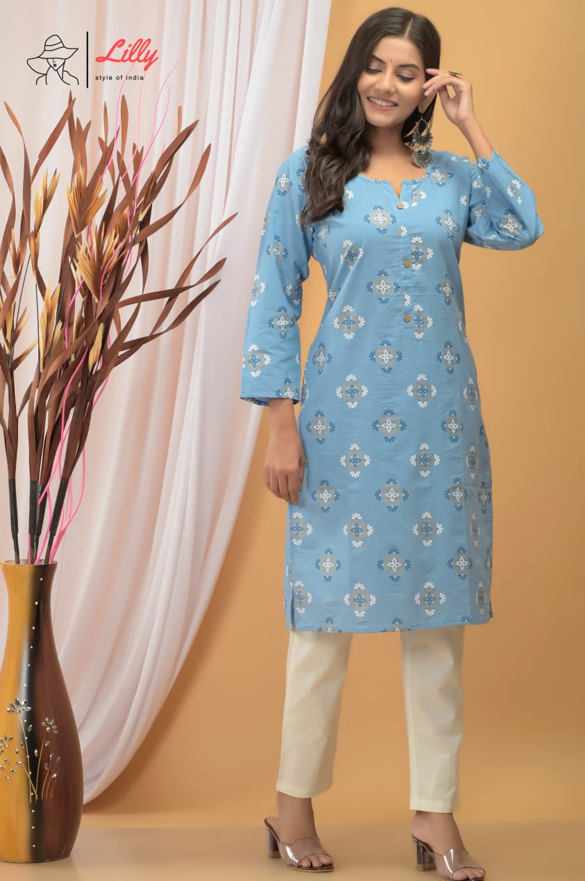 Lilly style of india krisha 7 cotton regal look top with pant size set