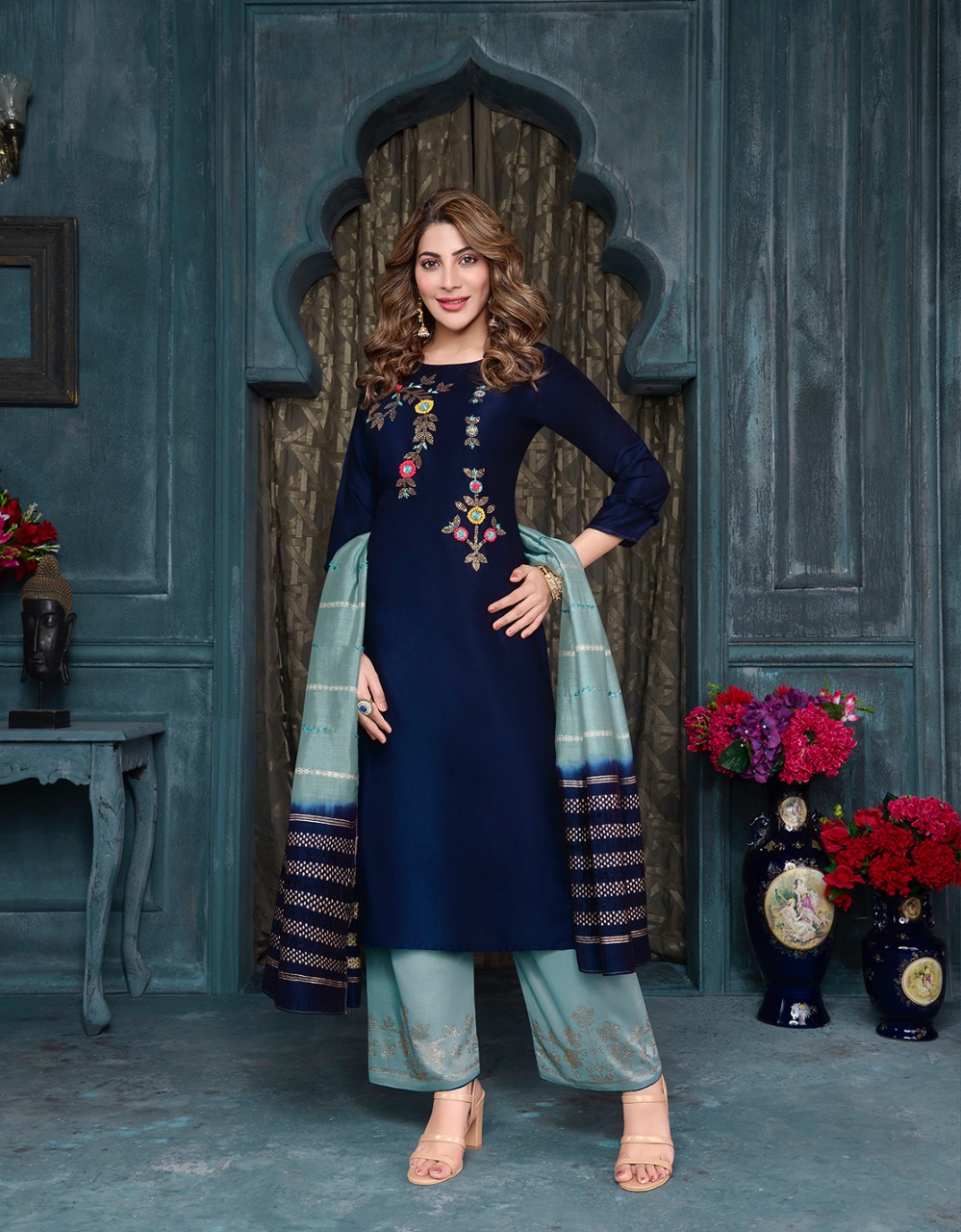 lily and lali muskan 2 silk classic trendy look top bottom with dupatta catalog