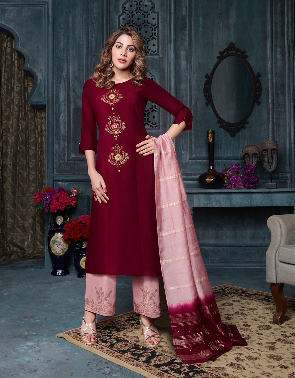 lily and lali muskan 2 silk classic trendy look top bottom with dupatta catalog