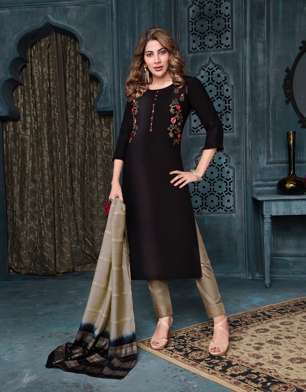 lily and lali muskan 2 silk classic trendy look top bottom with dupatta catalog