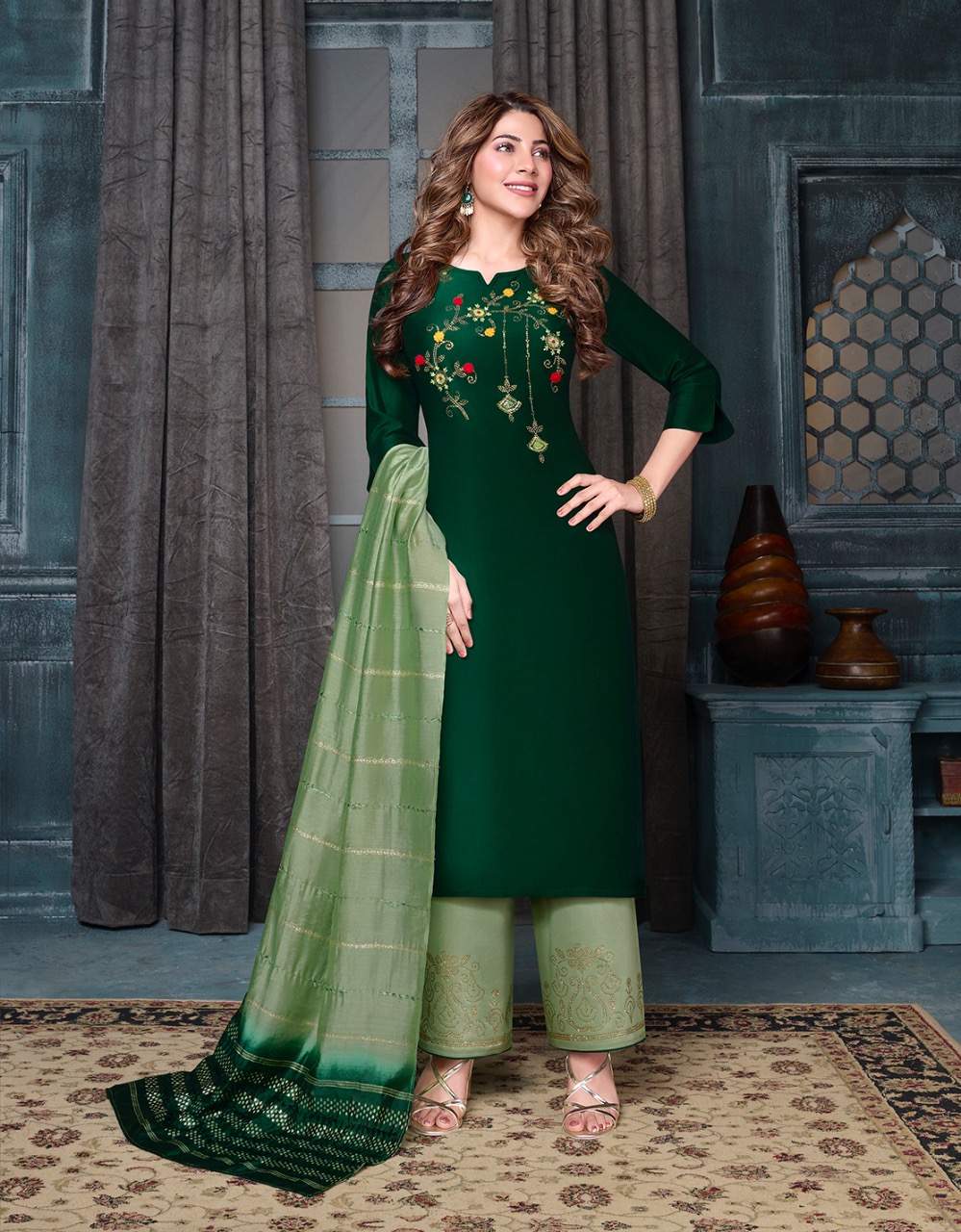 lily and lali muskan 2 silk classic trendy look top bottom with dupatta catalog