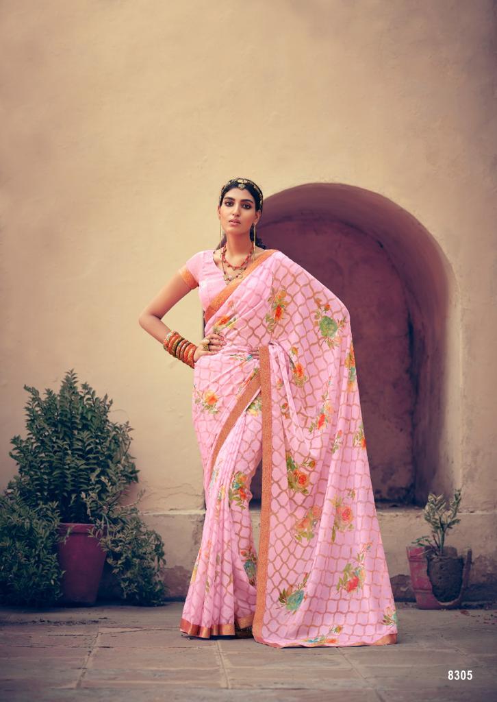 lt kashvi creation aanvi chiffon  Brasso beautifull print saree catalog