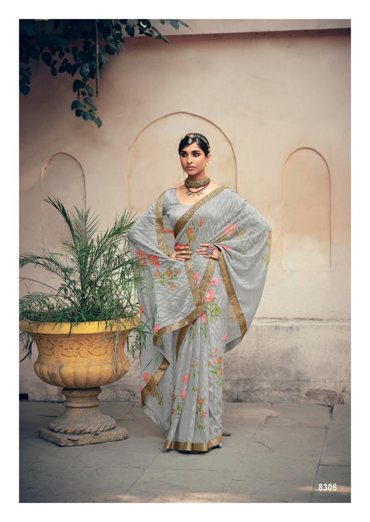 lt kashvi creation aanvi chiffon  Brasso beautifull print saree catalog