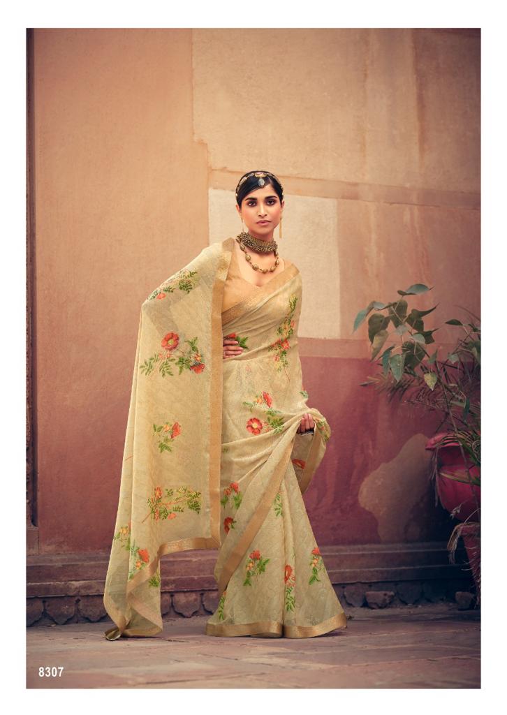 lt kashvi creation aanvi chiffon  Brasso beautifull print saree catalog