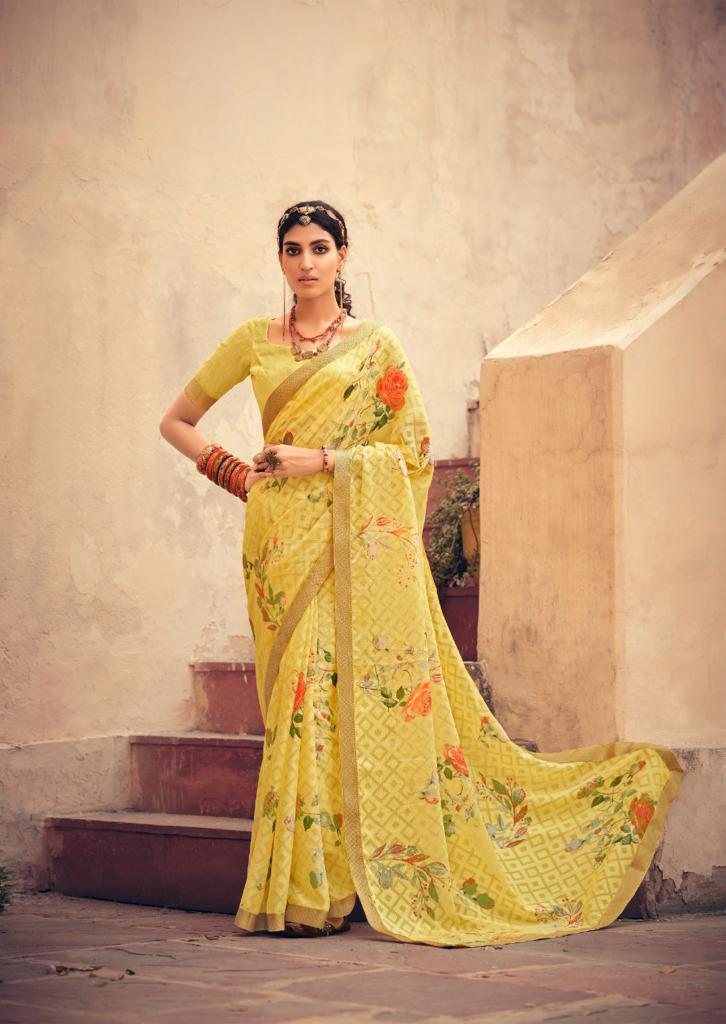 lt kashvi creation aanvi chiffon  Brasso beautifull print saree catalog