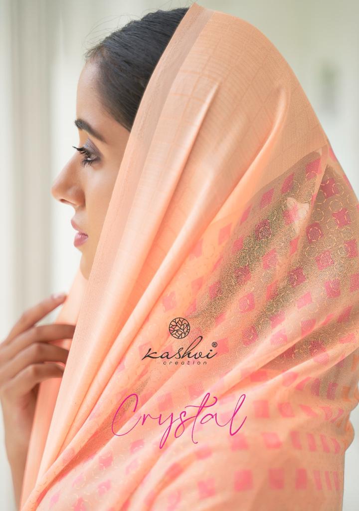 lt kashvi creation crystal georgette astonishing print saree catalog