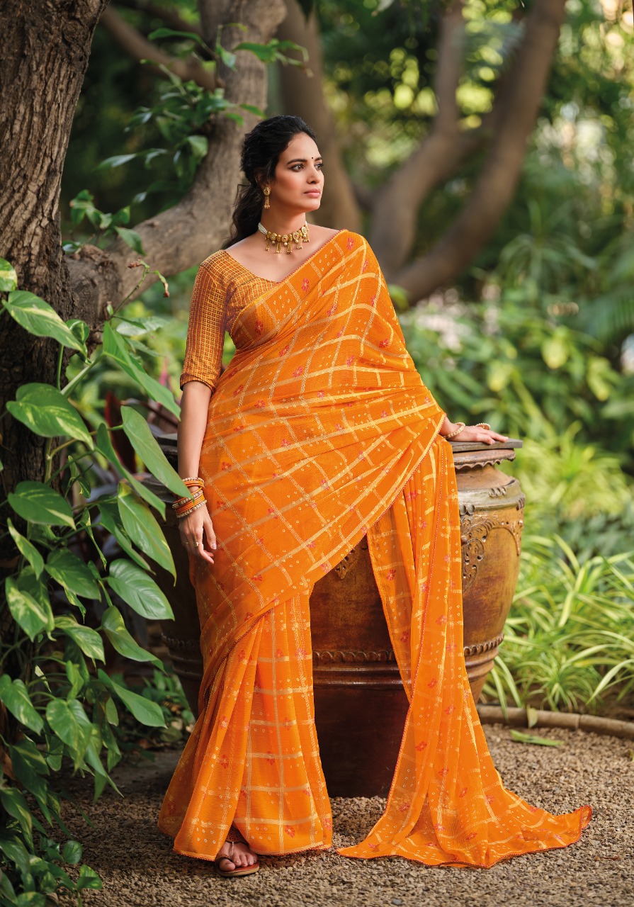 lt kashvi creation moksha Royal Checks viscous astonishing print saree catalog