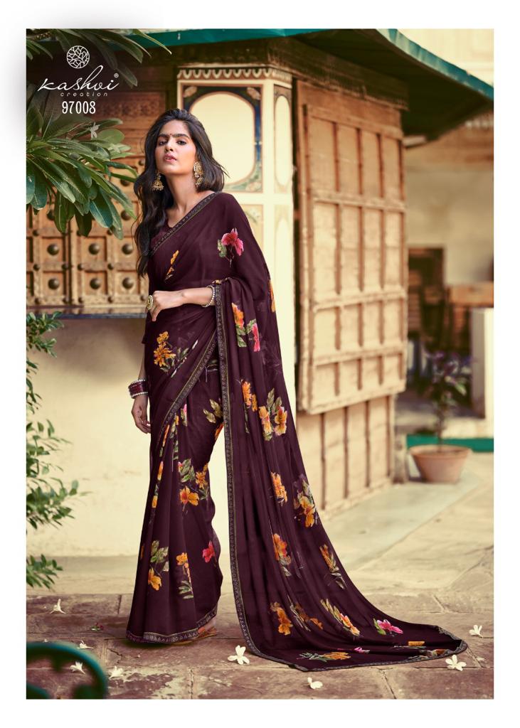 lt kashvi creation rykaa georgette astonishing print saree catalog