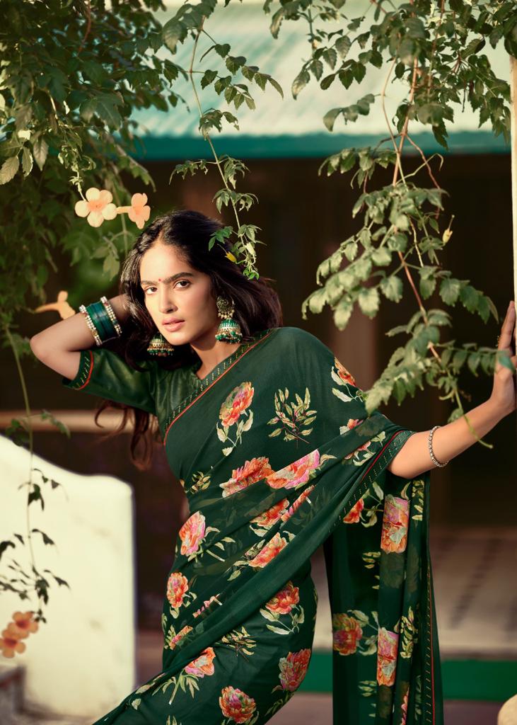 lt kashvi creation rykaa georgette astonishing print saree catalog