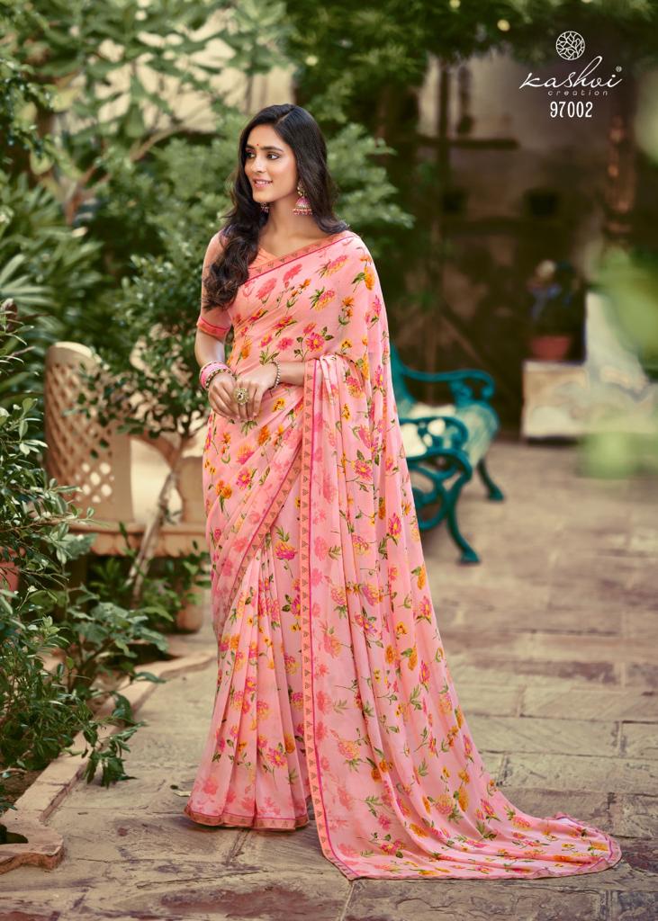 lt kashvi creation rykaa georgette astonishing print saree catalog