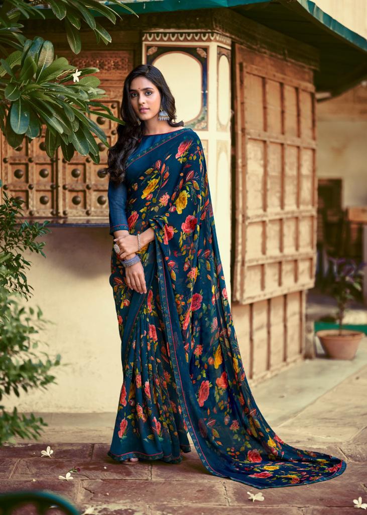 lt kashvi creation rykaa georgette astonishing print saree catalog