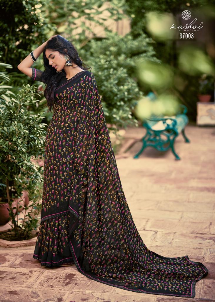 lt kashvi creation rykaa georgette astonishing print saree catalog