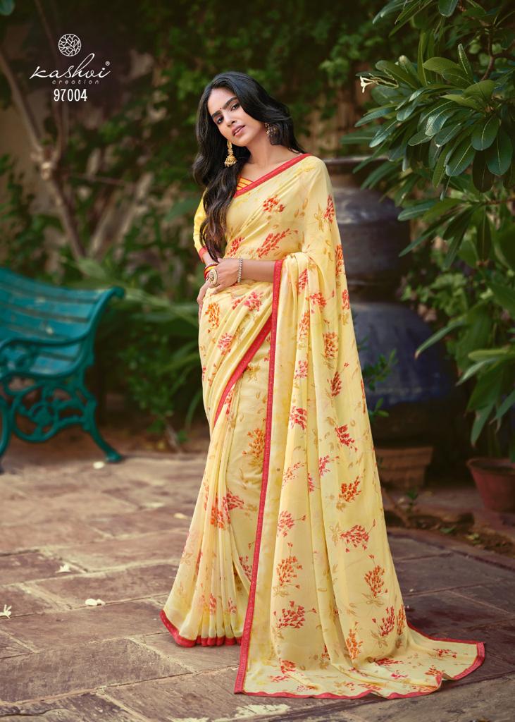 lt kashvi creation rykaa georgette astonishing print saree catalog