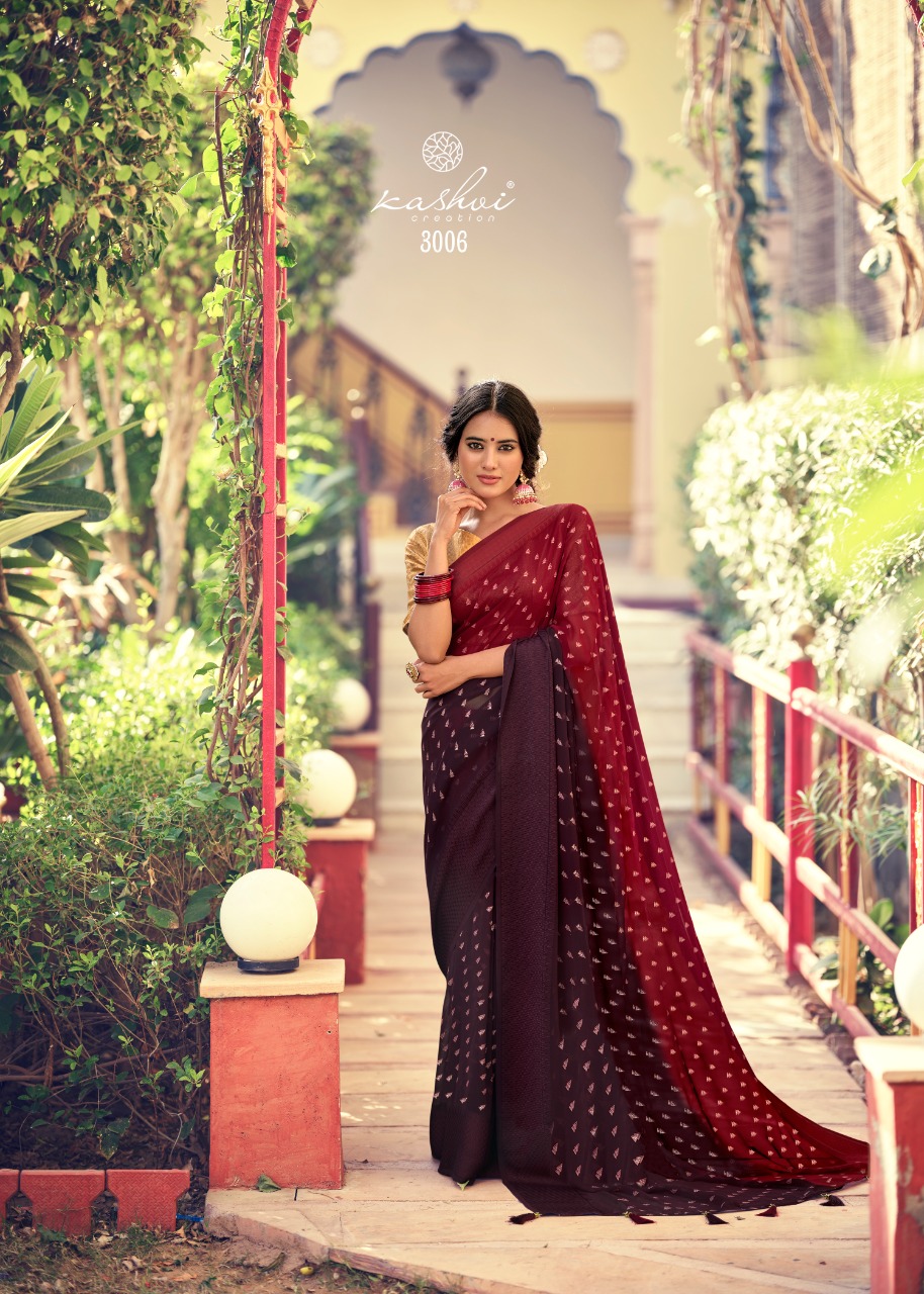 lt kashvi creation sakambari georgette astonishing print saree catalog