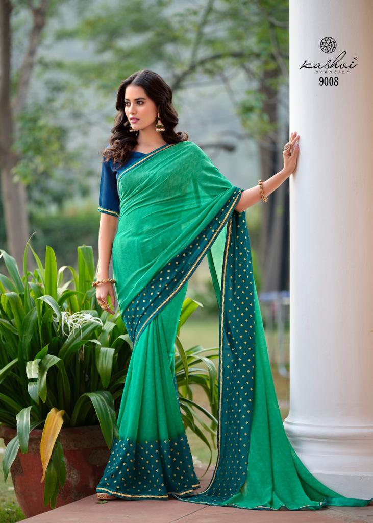 lt kashvi creation soundarya georgette astonishing print saree catalog