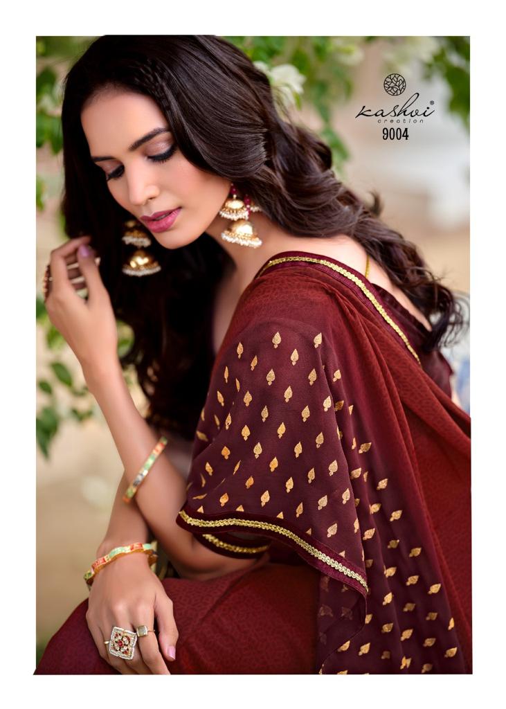 lt kashvi creation soundarya georgette astonishing print saree catalog