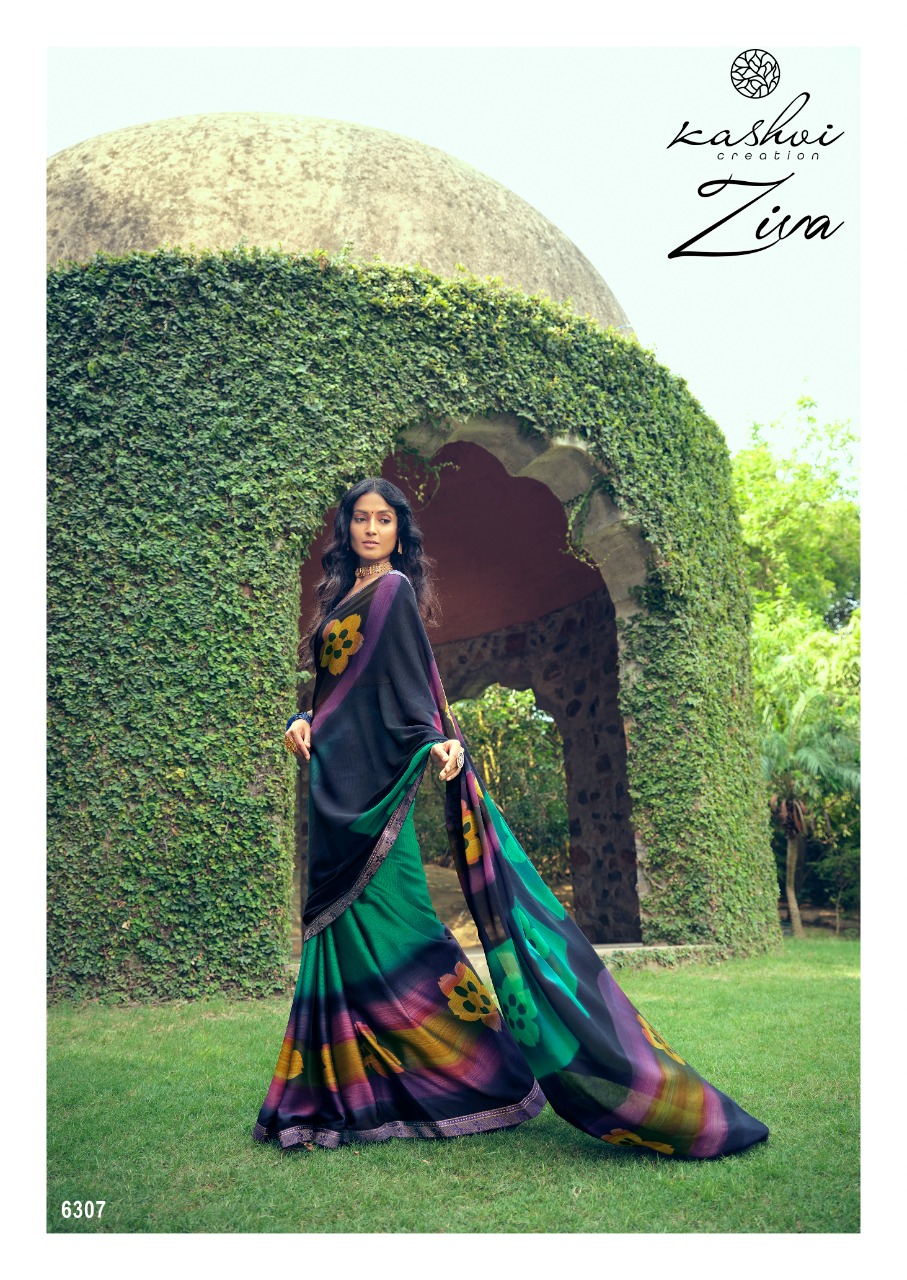 lt kashvi creation ziva black rangoli astonishing saree catalog