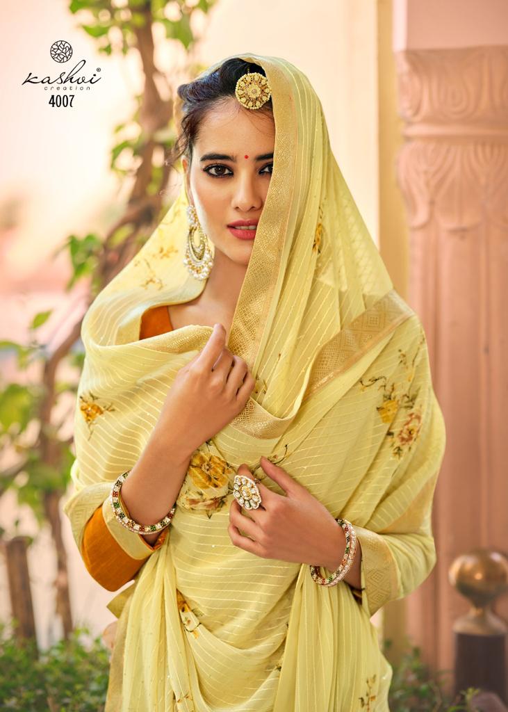 lt kashvi prints ragini Georgette innovative print saree catalog