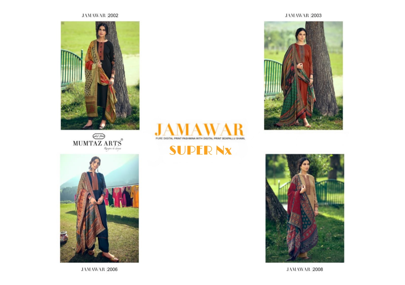 mumtaz art jamawar super nx pashmina exclusive digital print salwar suit catalog