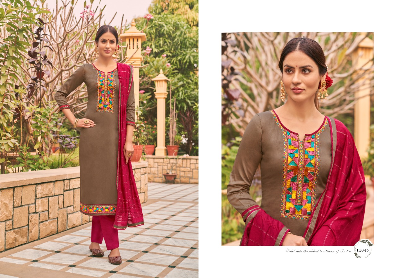 panch ratna antra silk elegant salwar suit catalog