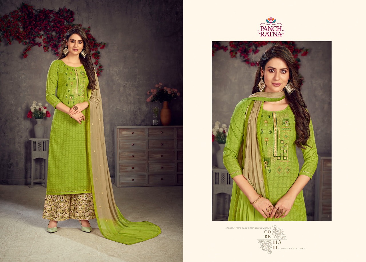 panch ratna rangshala cotton decent look salwar suit catalog