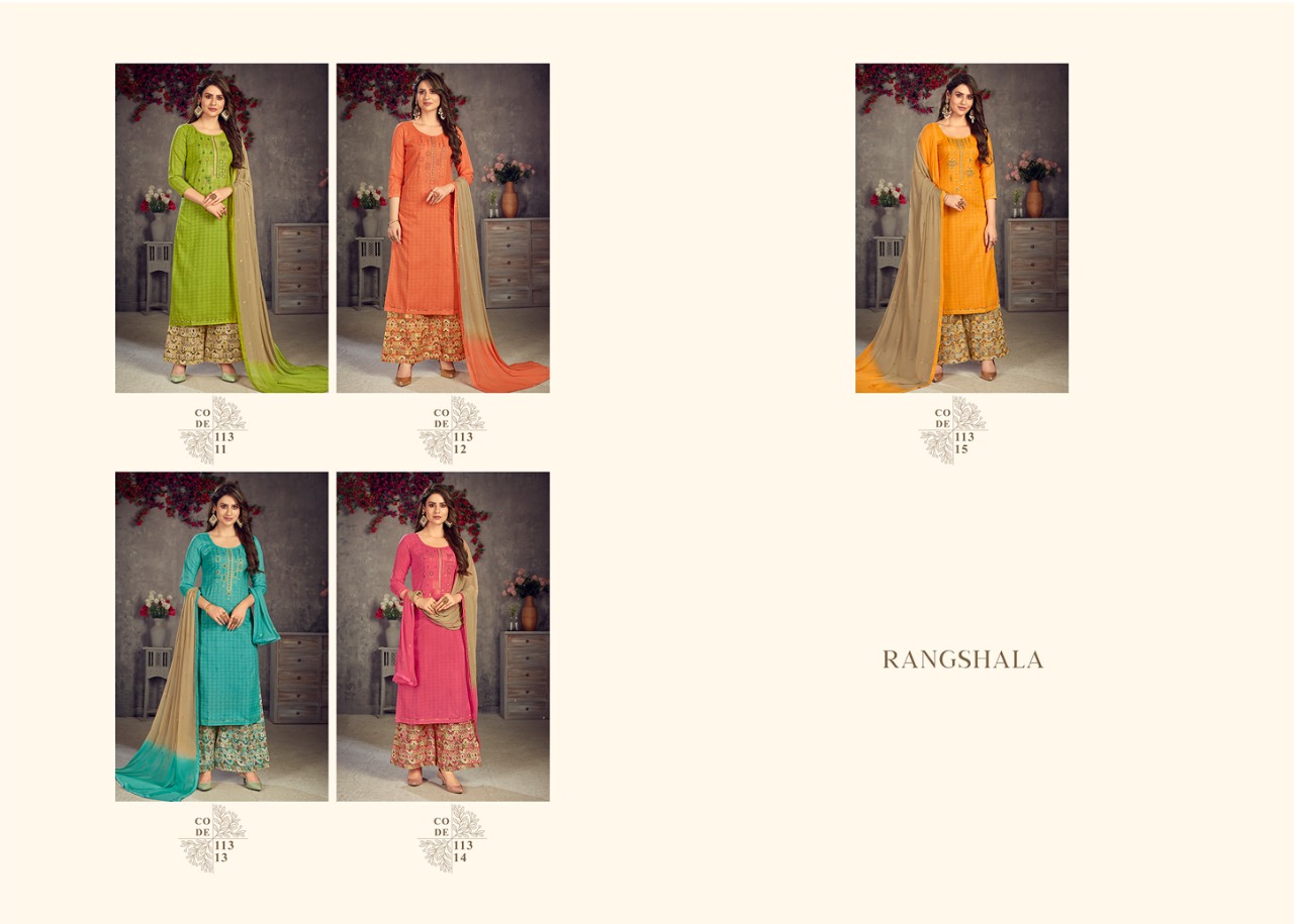 panch ratna rangshala cotton decent look salwar suit catalog