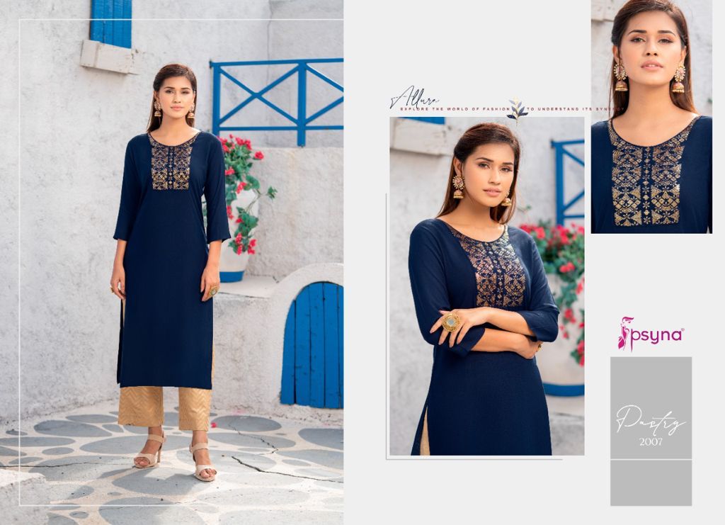 psyna pastry 2 rayon classic trendy look kurti catalog