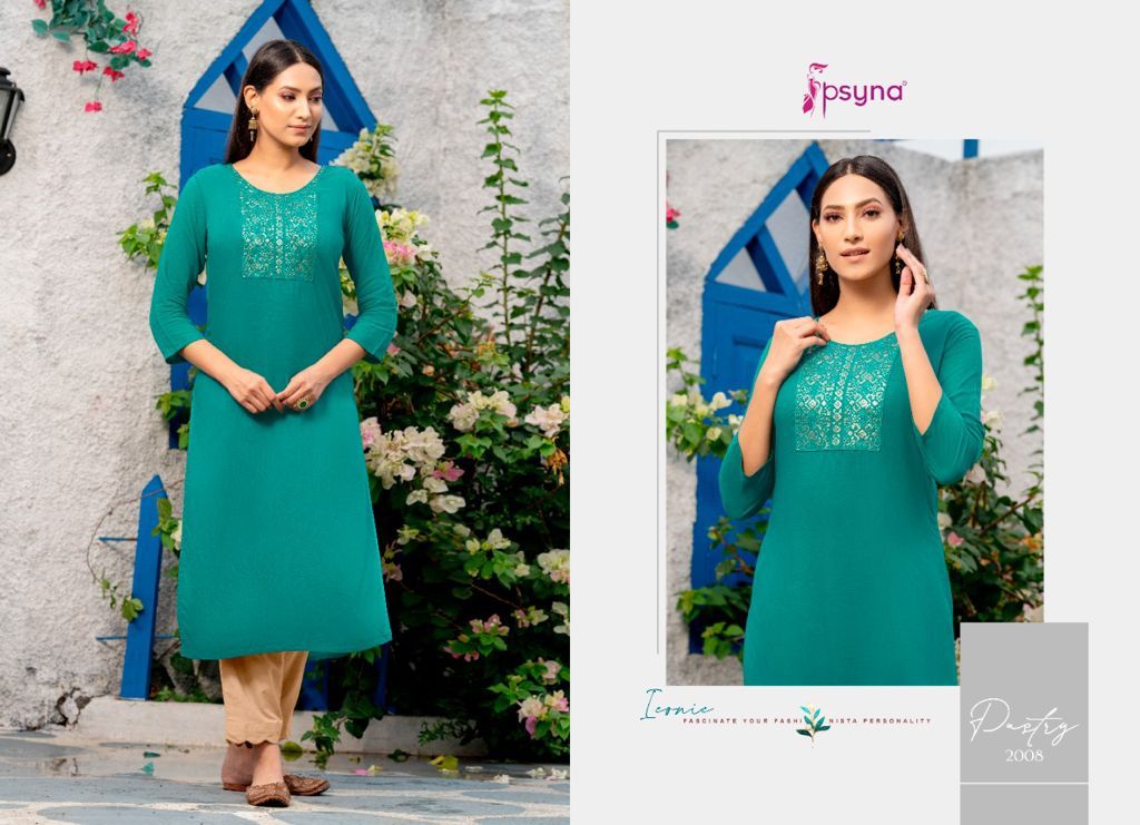 psyna pastry 2 rayon classic trendy look kurti catalog