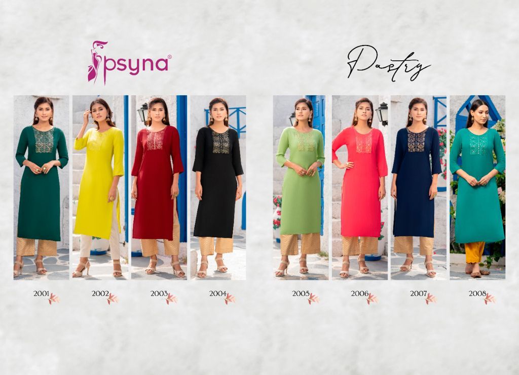 psyna pastry 2 rayon classic trendy look kurti catalog