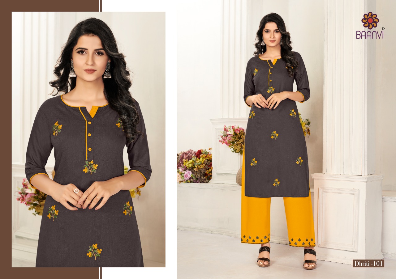 r studio Baanvi dhriti vol 1 rayon astonishing look kurti with plazzo catalog