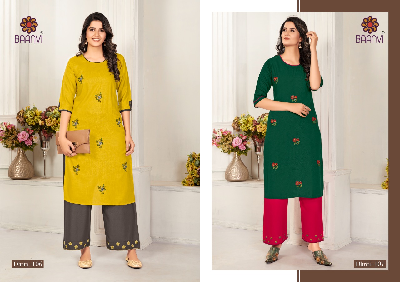 r studio Baanvi dhriti vol 1 rayon astonishing look kurti with plazzo catalog