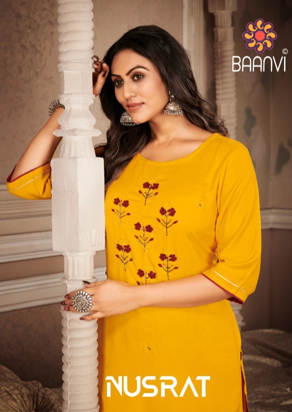 r studio Baanvi nusrat vol 1 rayon astonishing look kurti with sharara catalog