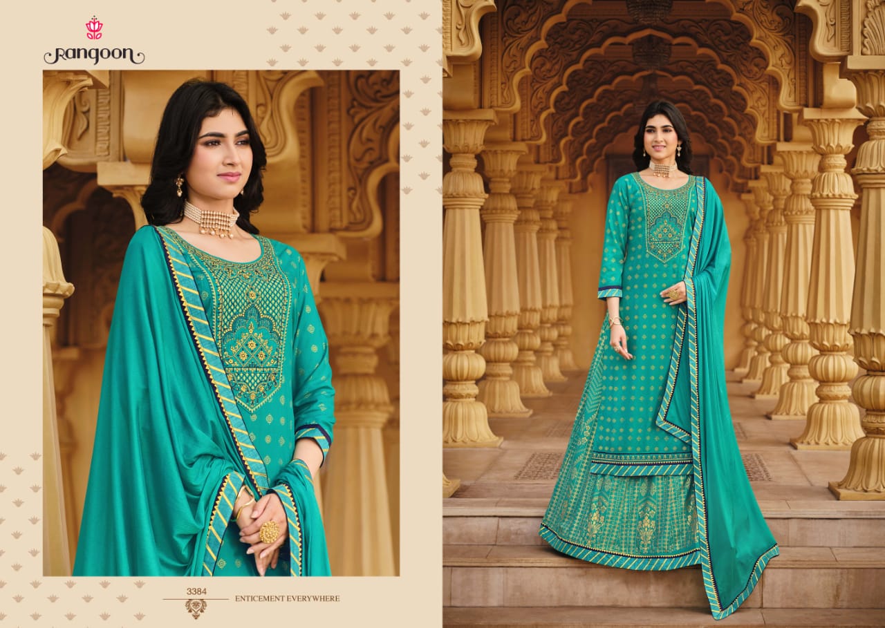 rangoon natraj vol 6crayon gorgeous look top with lahengha and dupatta catalog