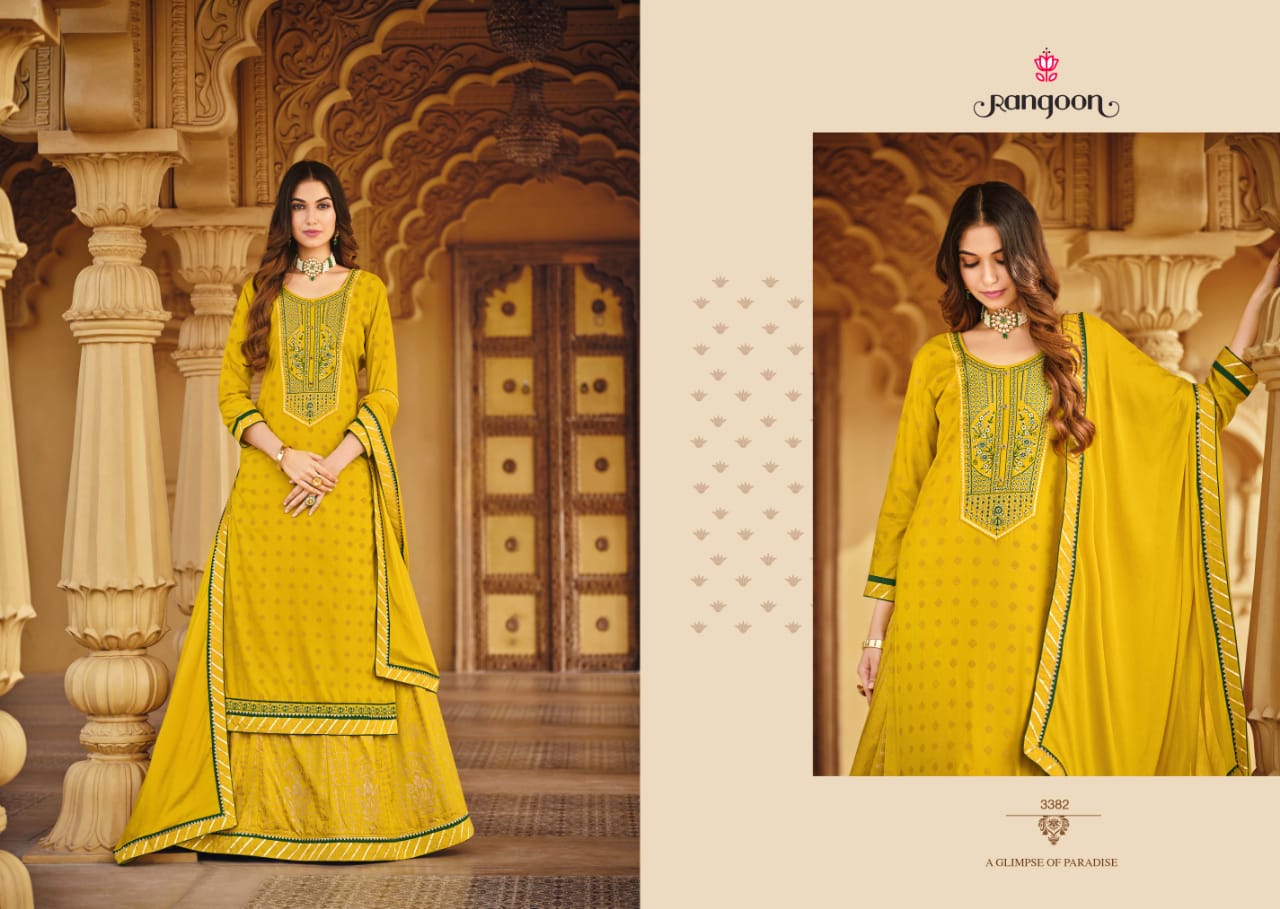 rangoon natraj vol 6crayon gorgeous look top with lahengha and dupatta catalog