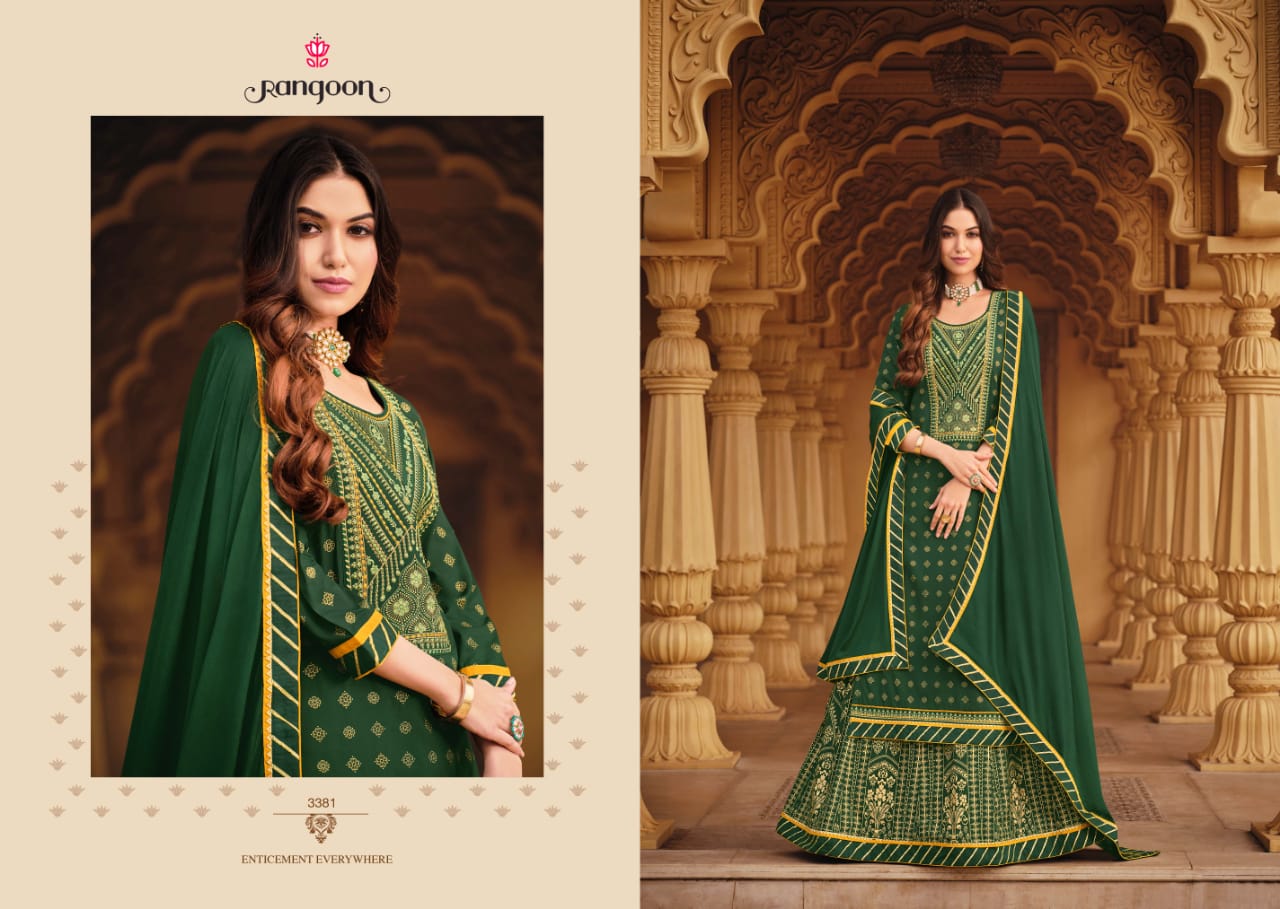 rangoon natraj vol 6crayon gorgeous look top with lahengha and dupatta catalog